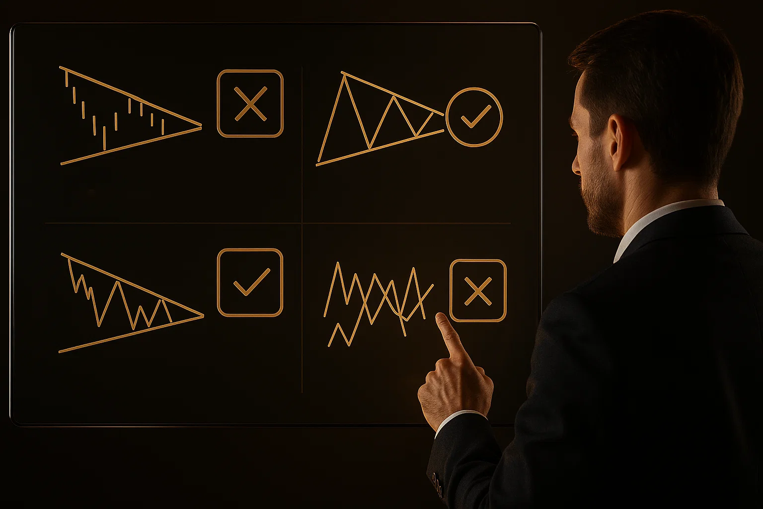 Common pattern misidentification errors in triangle chart patterns.