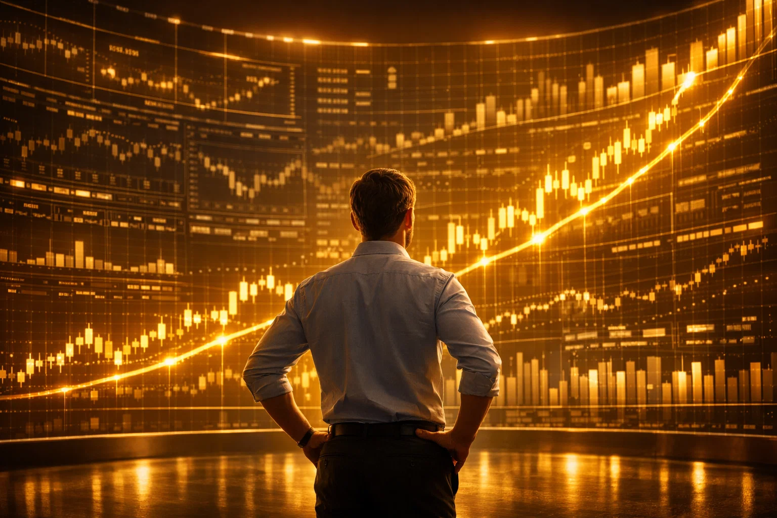 Getting started day trading first steps with trader reviewing charts.