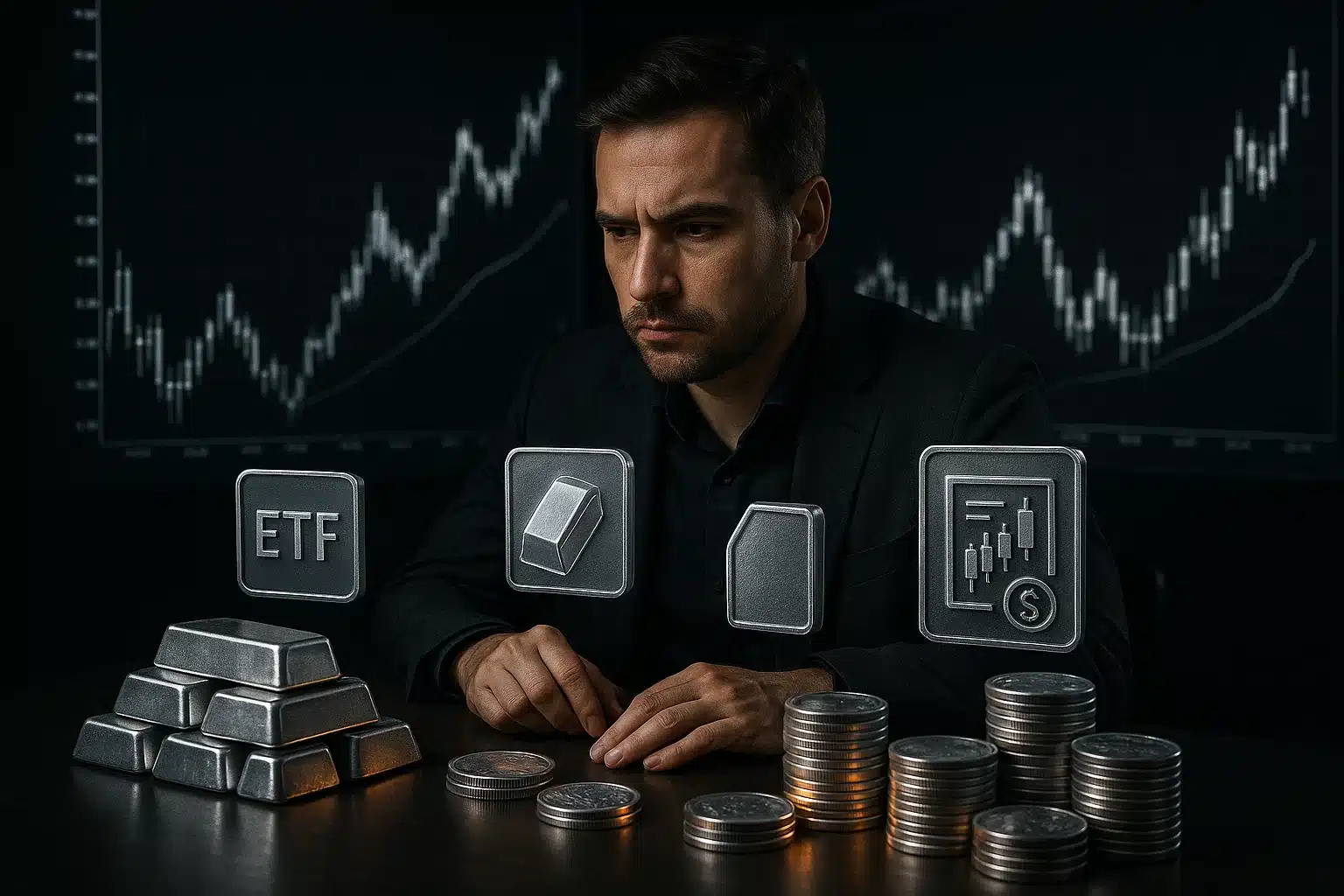 Investment strategies silver exposure with ETFs bullion and silver coins.