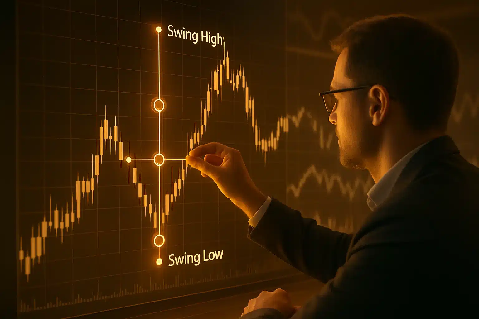 Step by step how apply fibonacci retracements with swing high and swing low.
