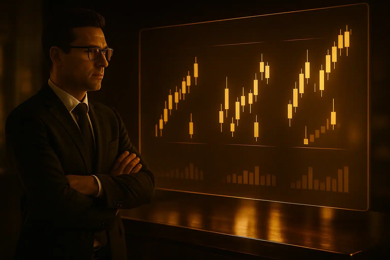 Shooting star trading strategies viewed on illuminated gold technical charts.