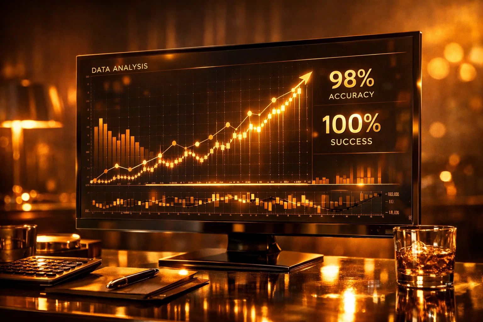 High-resolution financial chart illustrating the reliability of the star pattern in a golden premium style.